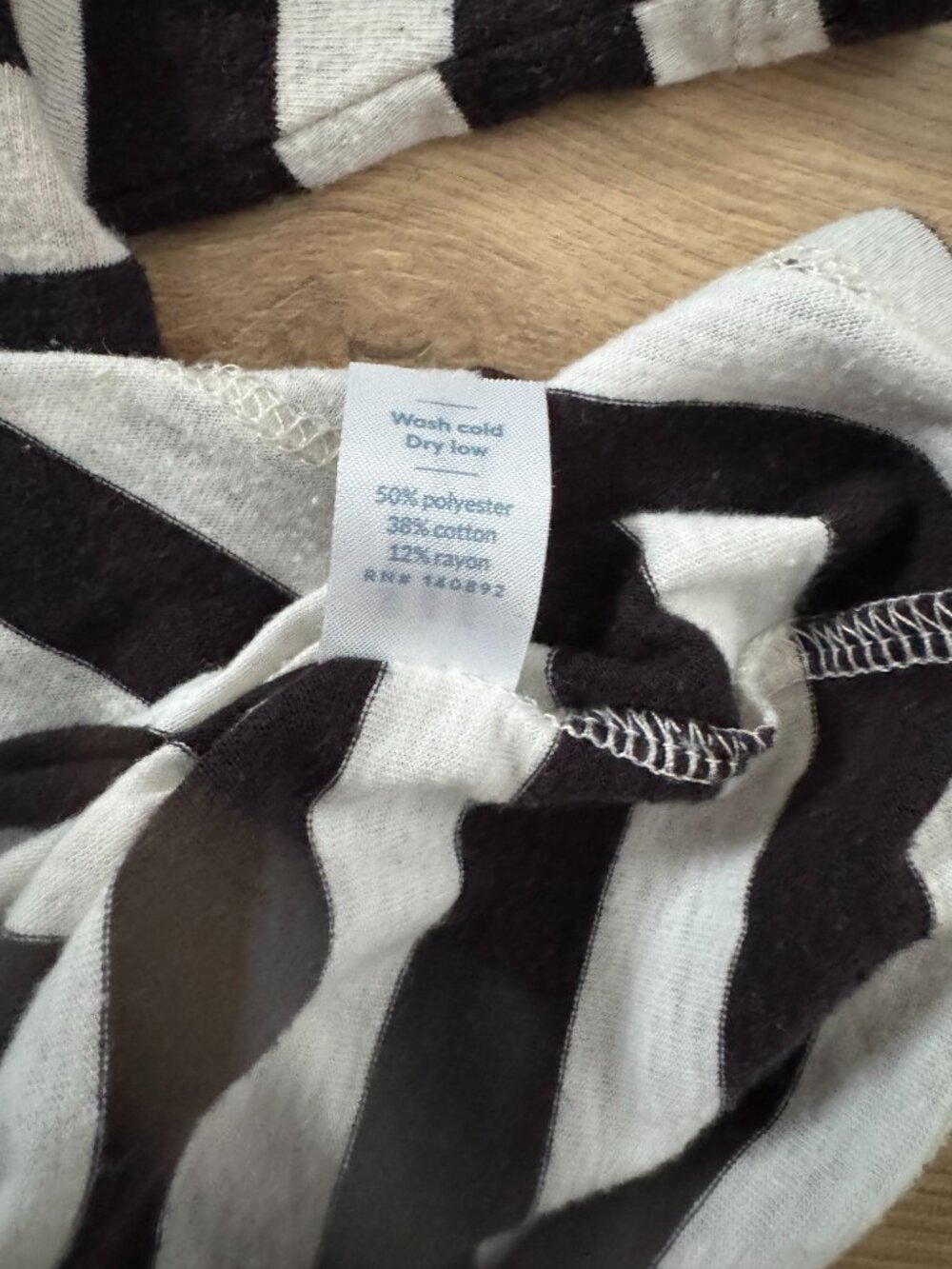 Like New Marine Layer Drop Shoulder Stripes Tee in Black/White Stripes Sz L - Picture 9 of 10